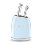 Smeg 6-piece knife block set with acacia wood and stainless steel knives (British brand)