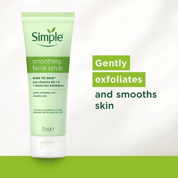 Simple Smoothing Facial Scrub 75ml (British brand)