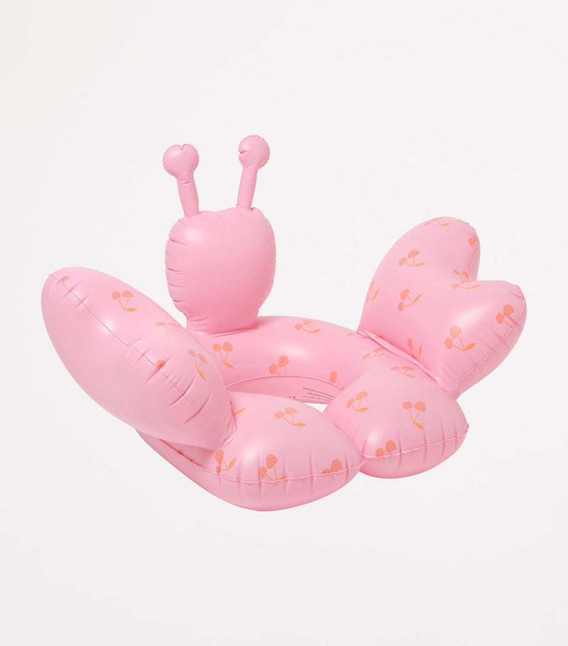 Kids' Cherry Print Inflatable Pool Ring with Split Design, 42cm x 80cm x 54cm