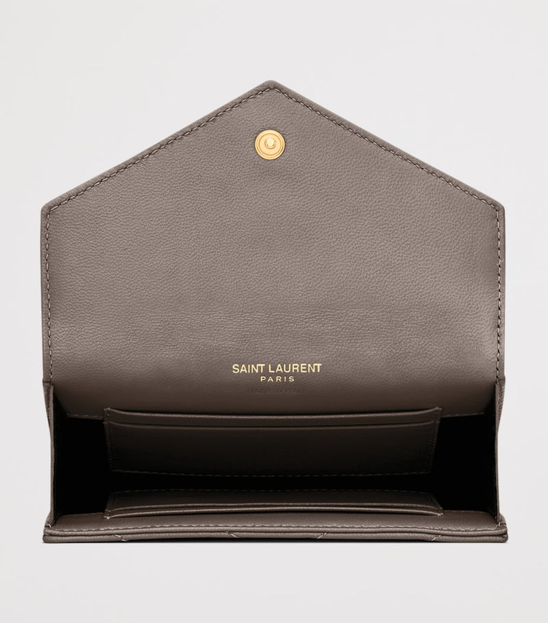 Saint Laurent small matelassé envelope wallet, imported from the UK