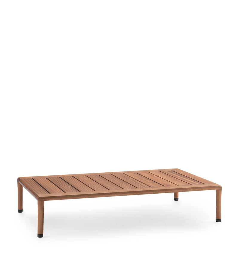 Flexform small iroko Kobo outdoor side table, imported from the UK