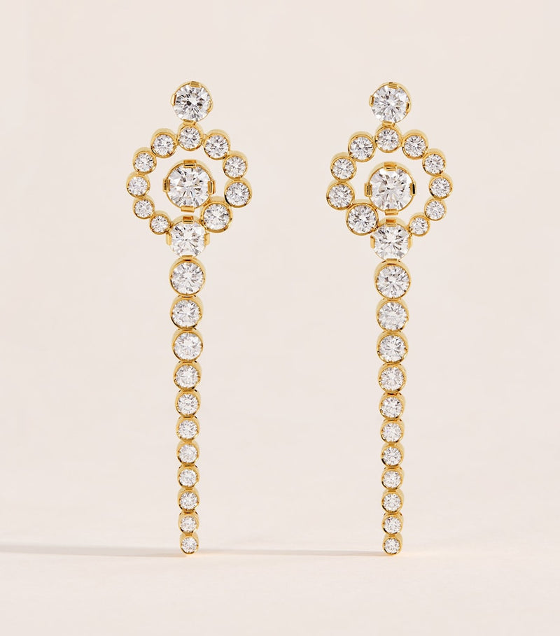 Sophie Bille Brahe yellow gold diamond Escargot de Rêve earrings (British brand)