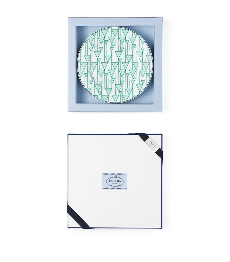 Set of 2 Geometric Print Dessert Plates 22cm