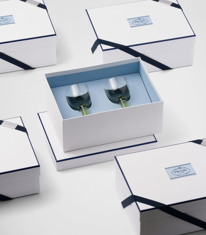 Prada Plinth white wine glasses set of 2, imported from the UK