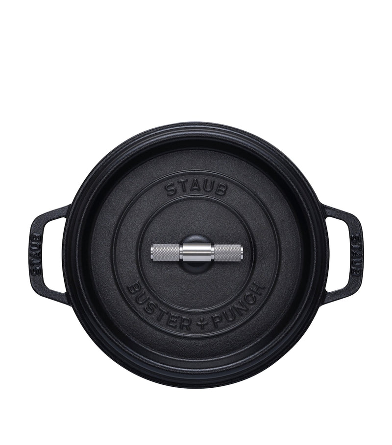 Staub cocotte x Buster+Punch with steel knob 24cm, UK version