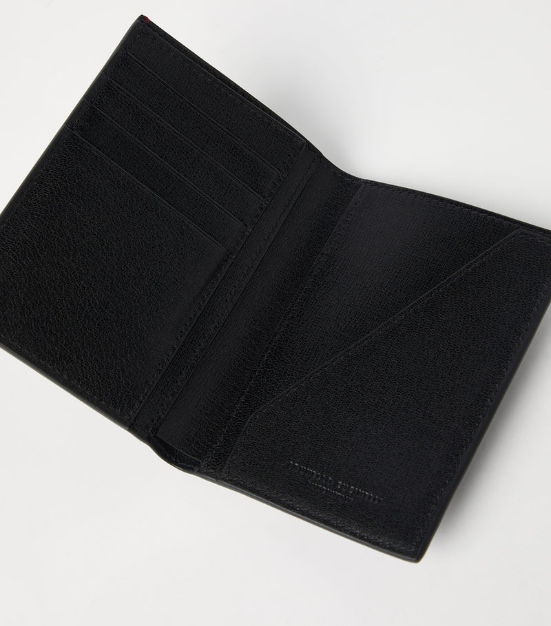 Calfskin Passport Holder with Four Card Slots and Double Bill Compartment