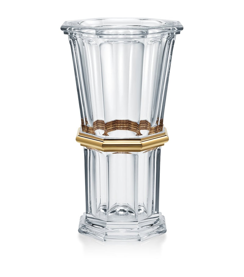 Baccarat Clear & Gold vase 32cm - British product