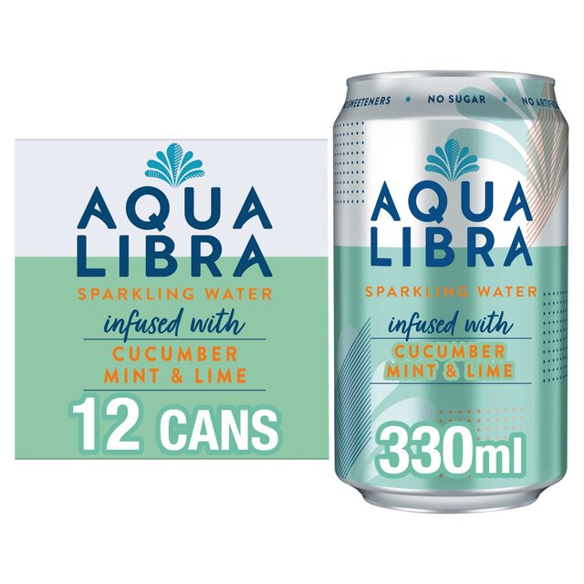 Aqua Libra Cucumber Mint & Lime Infused Sparkling Water 12 x 330ml - McGrocer