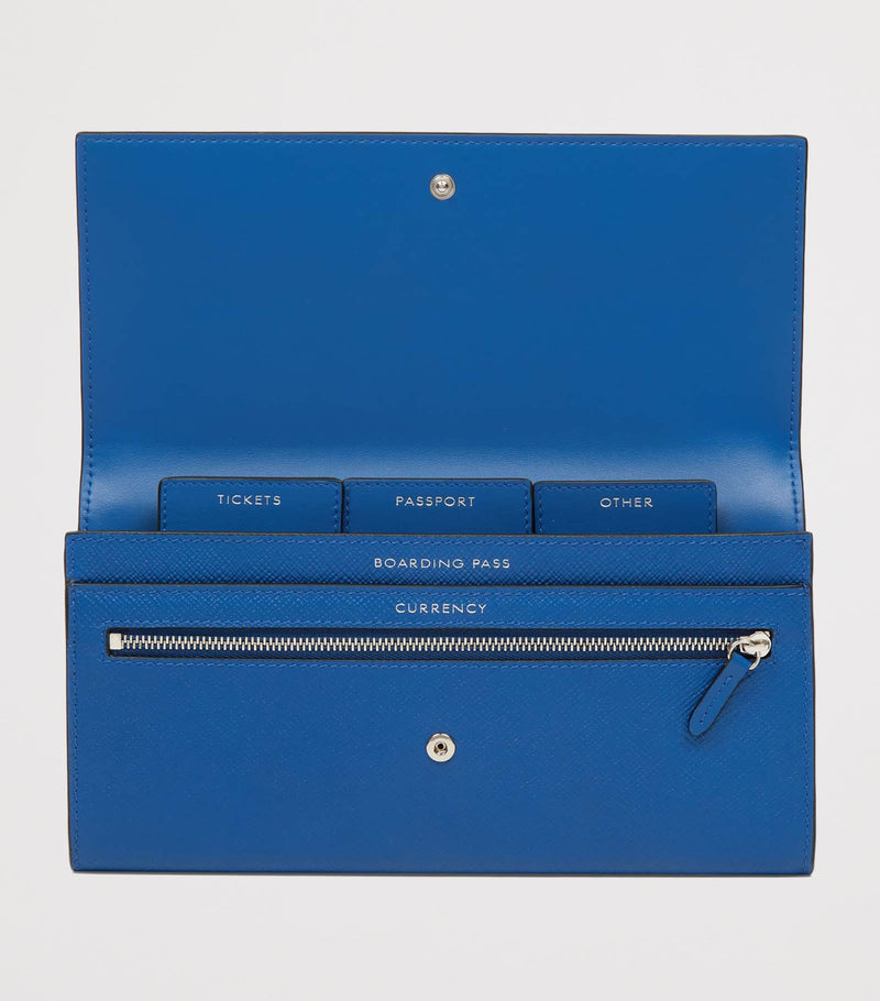 Smythson Panama Leather Marshall Travel Wallet (British brand)