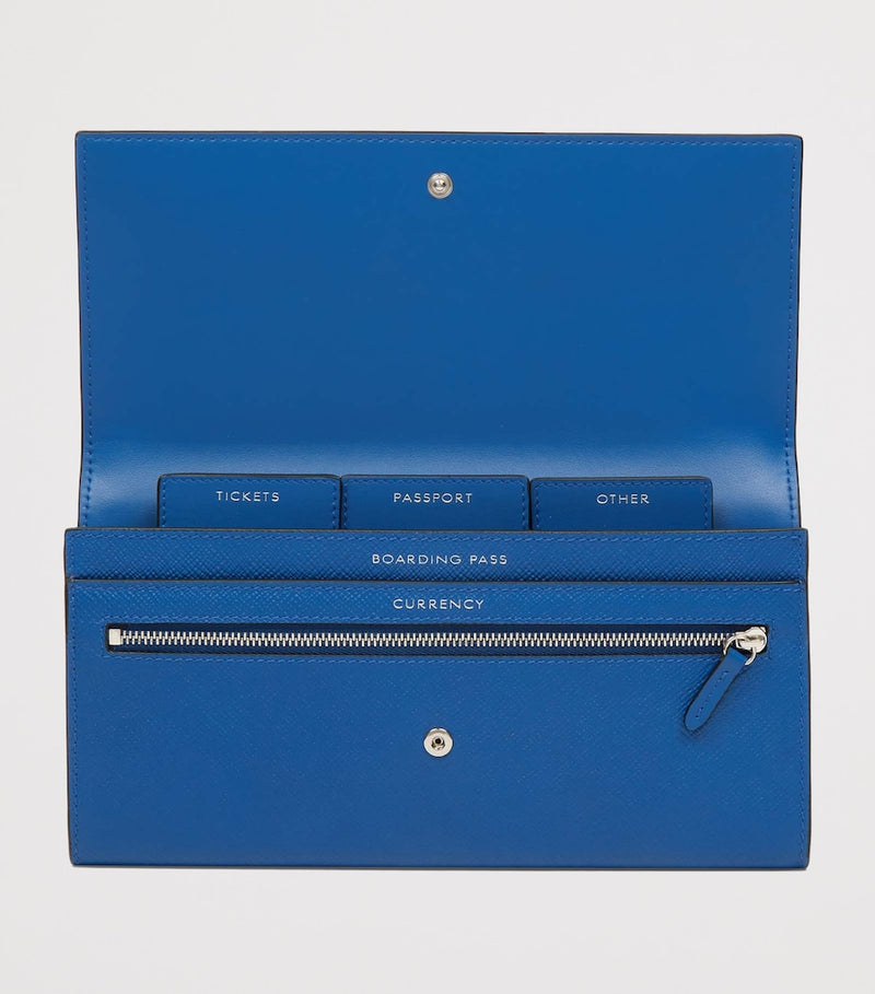 Smythson Panama Leather Marshall Travel Wallet (British brand)