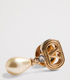 Valentino Garavani Crystal Ovalette Logo Earrings in gold-tone - British product