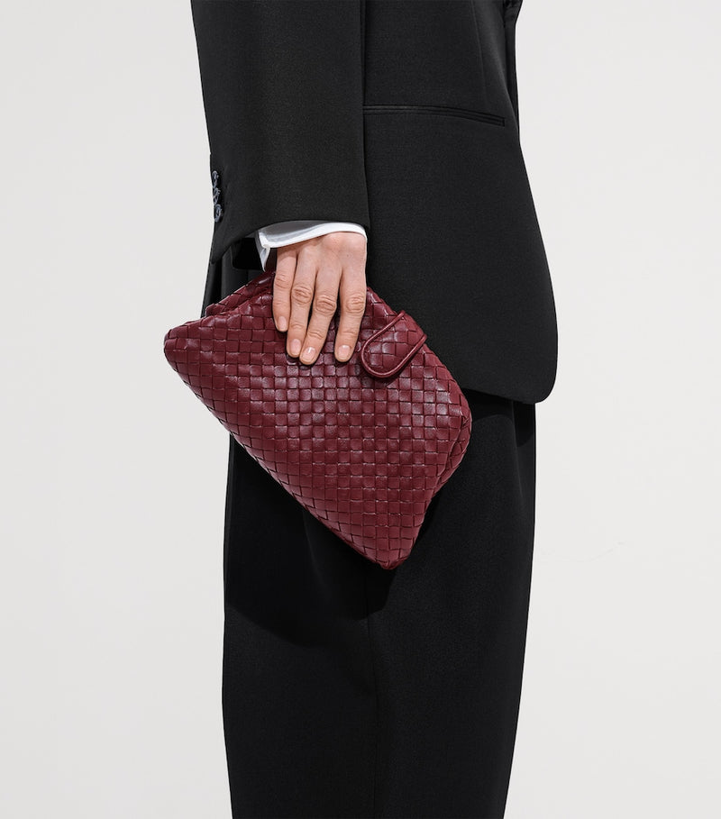 Bottega Veneta small leather Lauren 1980 clutch bag, imported from the UK