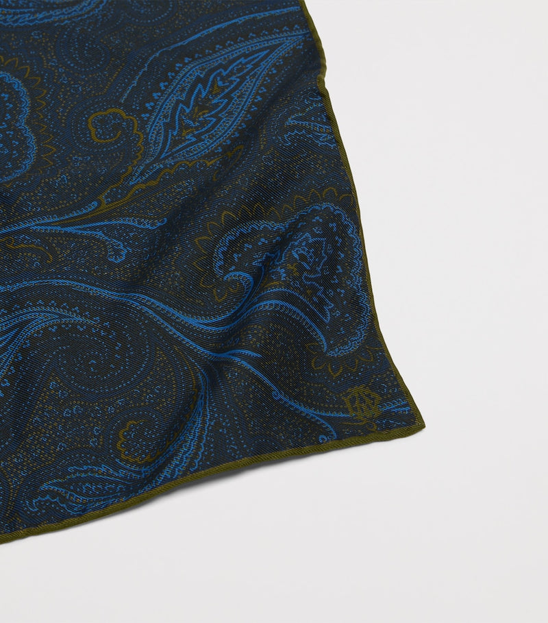 Dunhill pocket square in paisley mulberry silk 30cm (British brand)