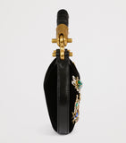 Balmain Mini Velvet Ebene top-handle bag - British product