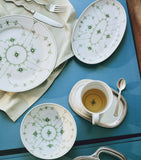 Royal Copenhagen Green Fluted Plain porcelain oval assiette 23.5cm, imported from the UK