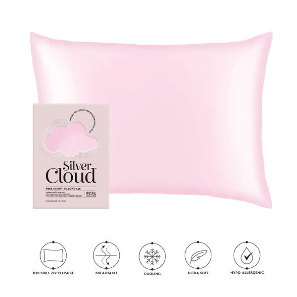 Silver Cloud heatless curler set pink standard pillowcase (British brand)