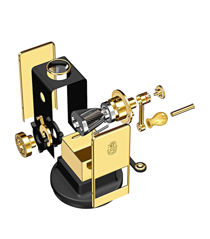 Gold-Plated Desk Pencil Sharpener with Suction Base and Four Settings