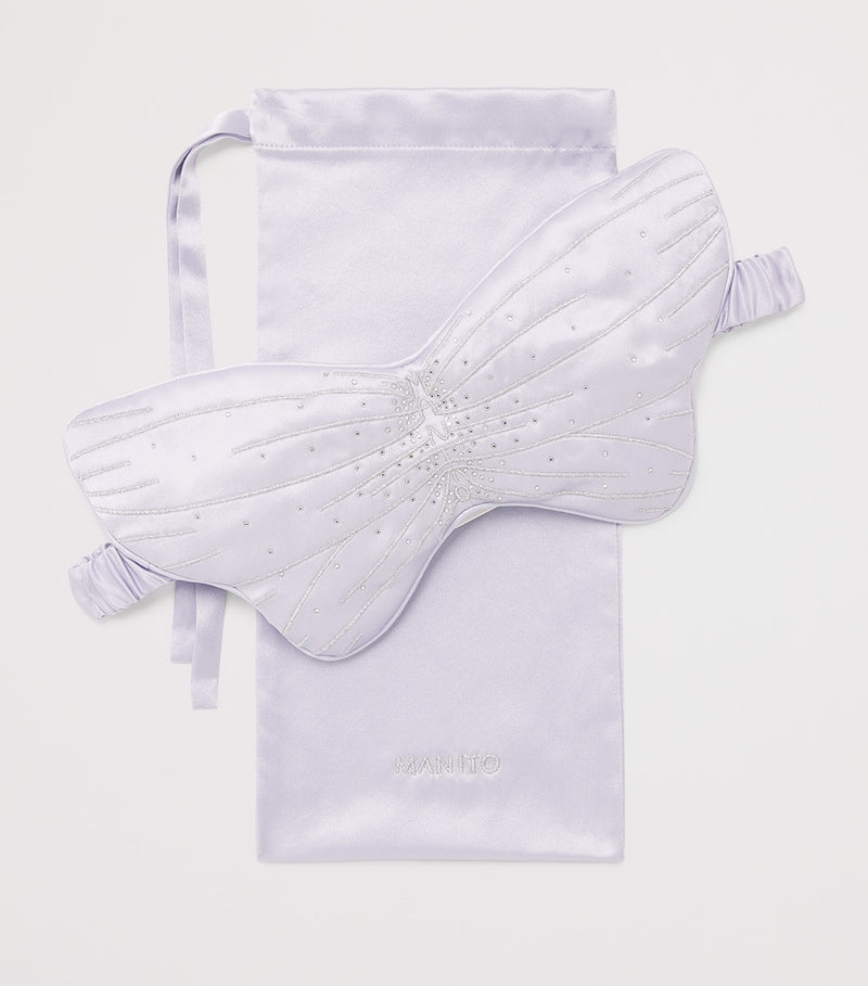MANITO mulberry silk butterfly eye mask with rhinestones - British product