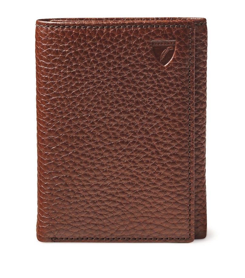 Aspinal of London grained leather trifold wallet (British brand)