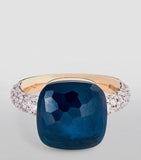 Pomellato Nudo ring London blue topaz white gold band (British brand)