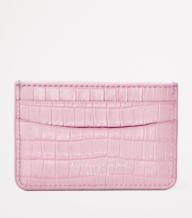 Aspinal of London slim croc-embossed card holder, imported from the UK