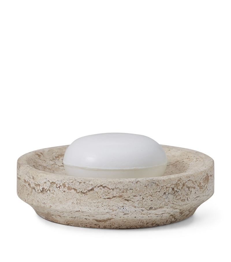 Labrazel Aztec travertine marble soap dish, UK version