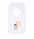 Paint My Dreams cotton monogram baby bib (British brand)