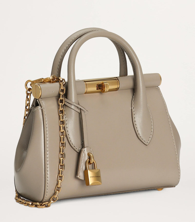 Dolce&Gabbana leather top-handle bag gold-tone hardware, imported from the UK
