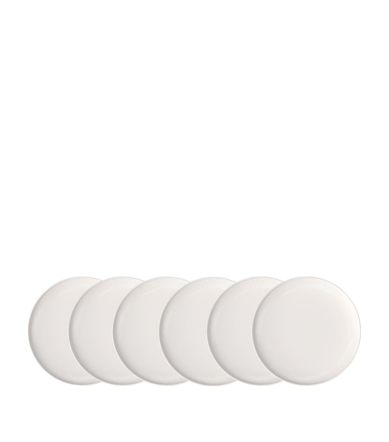 Villeroy & Boch porcelain Afina flat plates set of 6, 27cm diameter (British brand)