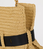 Balmain medium faux-raffia Anthem shoulder bag (British brand)