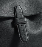 Scratch-Resistant Grained Leather Backpack with Buckle Fastening