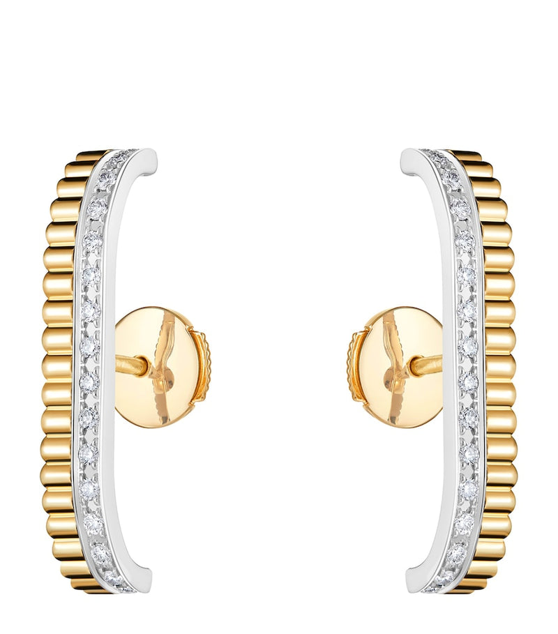 Boucheron Quatre Radiant Edition gold diamond stud earrings, imported from the UK