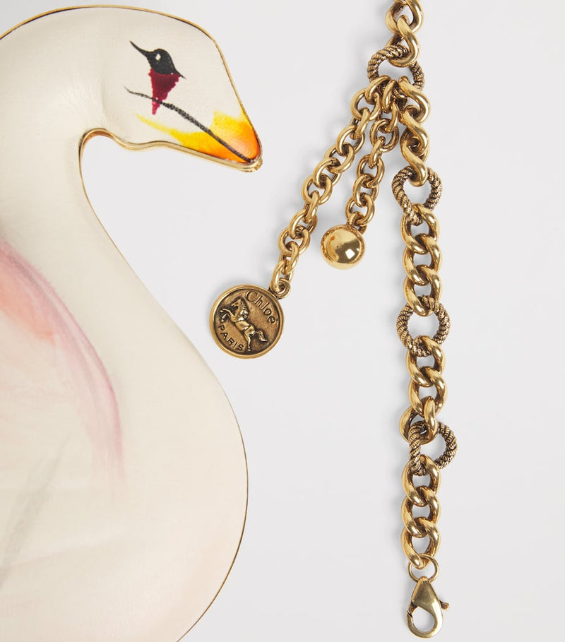 Chloé lambskin swan clutch bag H18cm (British brand)