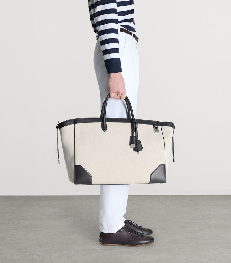 Dunhill Century 45 tote bag with leather trim, imported from the UK
