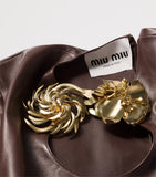 Miu Miu gold-tone floral brooch 100% brass - British product