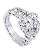 Boodles knot ring 18kt white gold diamonds, imported from the UK