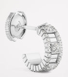 MARLI New York mini white gold diamond hoop earrings (British brand)