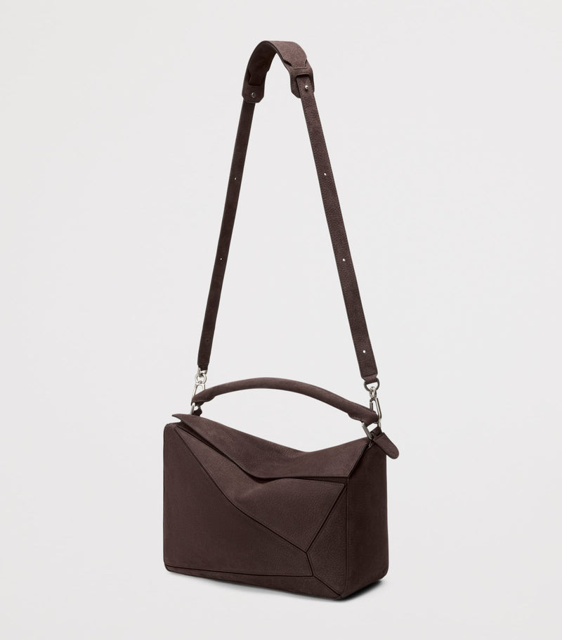 LOEWE large suede puzzle top-handle bag, UK version