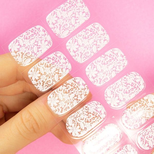 MoYou London gel nail strip white lace, imported from the UK