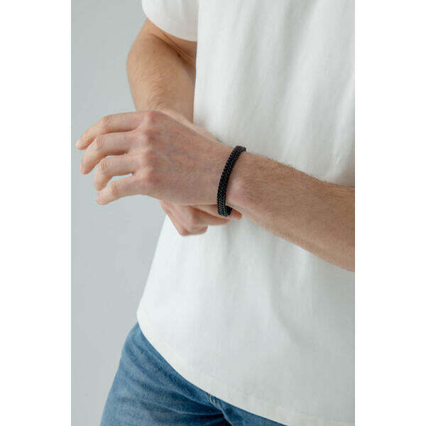 SVNX black double Franco chain bracelet, imported from the UK