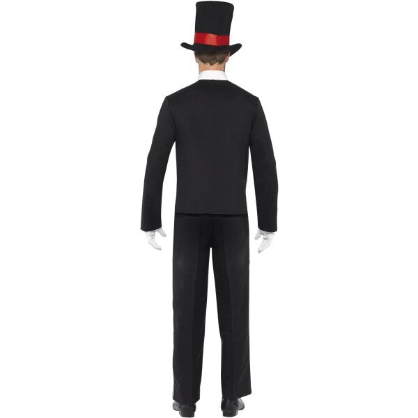 Smiffys Day of the Dead black costume hat gloves, imported from the UK