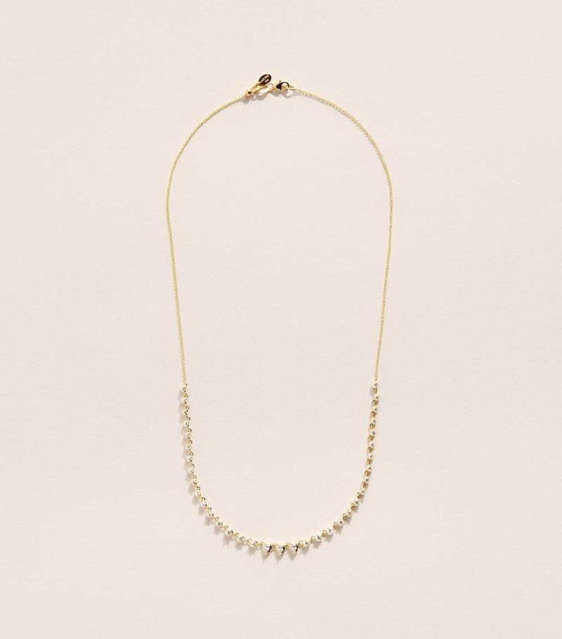 Jade Trau yellow gold diamond small envoy riviera necklace, imported from the UK