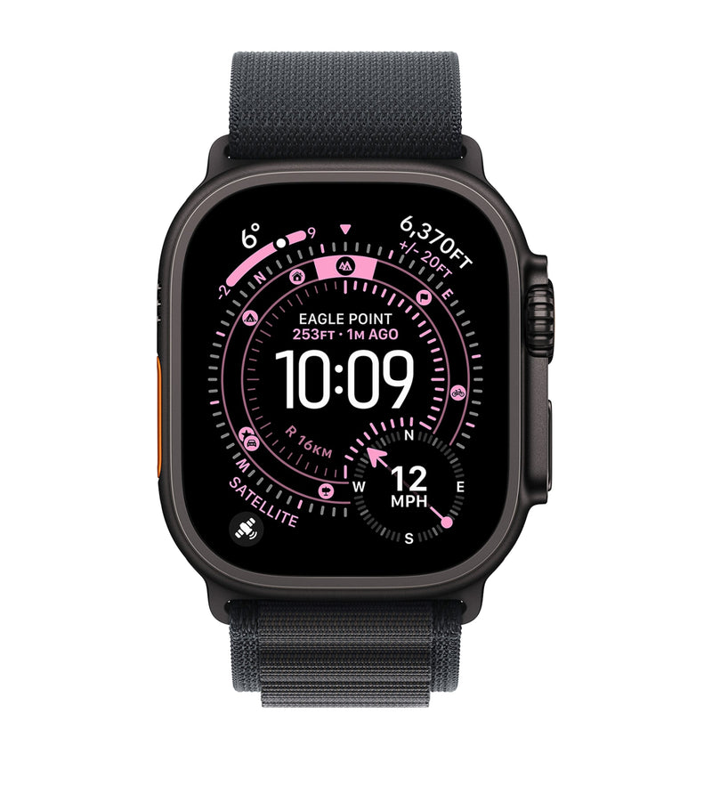 Apple smartwatch Black with Black Alpine Loop 49mm Medium - British product