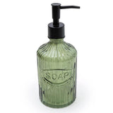 Candlelight glass soap dispenser black pump, clear or olive green - British brand
