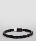 Tateossian braided leather bracelet carbon fibre clasp - British product