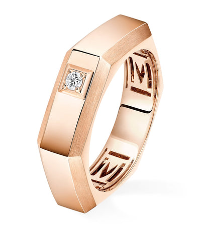 Harrods Messika Moderniste Pink Gold and Diamond Medium Ring (0.03ct)- Buy online at McGrocer