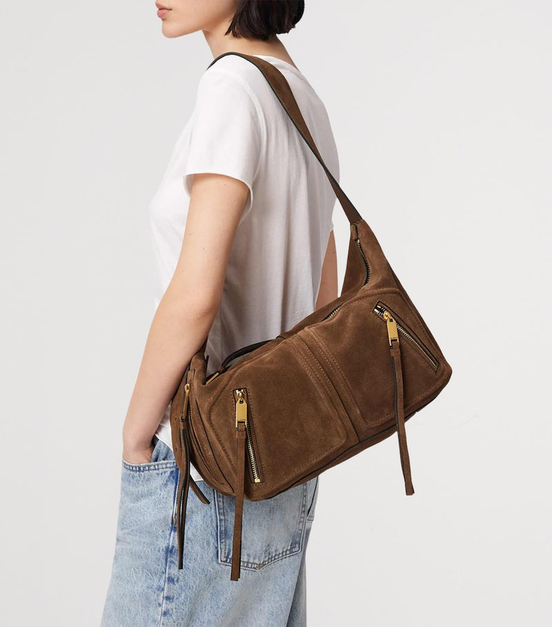 AllSaints suede shoulder bag, imported from the UK