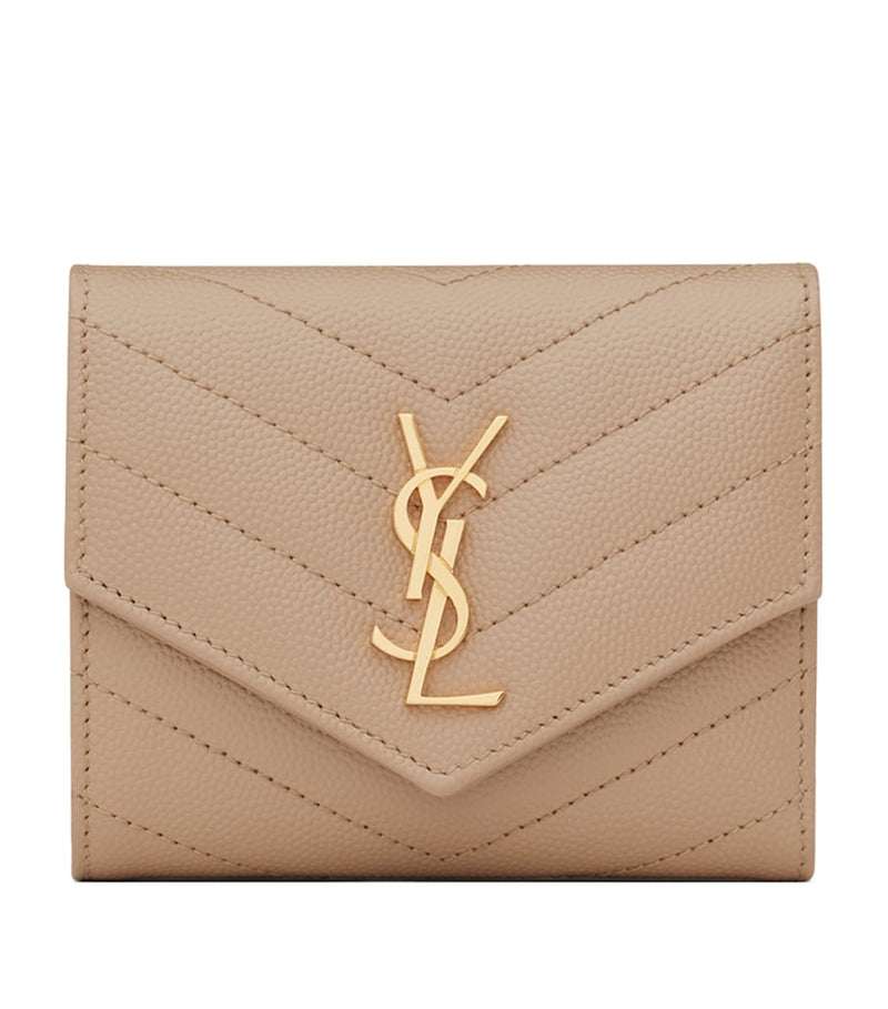 Saint Laurent small monogram matelassé envelope wallet, imported from the UK