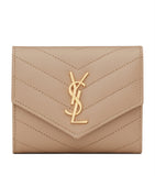 Saint Laurent small monogram matelassé envelope wallet, imported from the UK