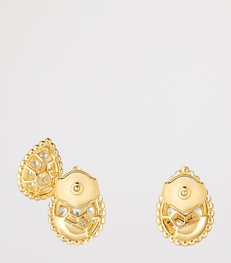 Boucheron Serpent Bohème asymmetric earrings 18kt yellow gold diamonds, UK version